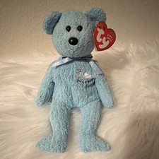 Ty Beanie Baby Blue Bear Plush 1999 Heart Tag Ages 3 3-4 4-7 8-11 Years