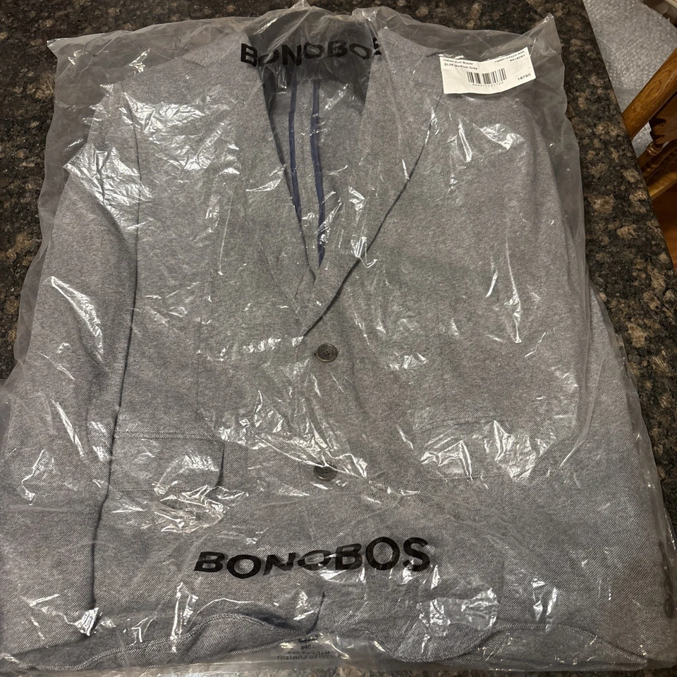 Bonobos Italian Knit Blazer 40R Slim Fit Medium Grey NEW Y - Image 3 of 4