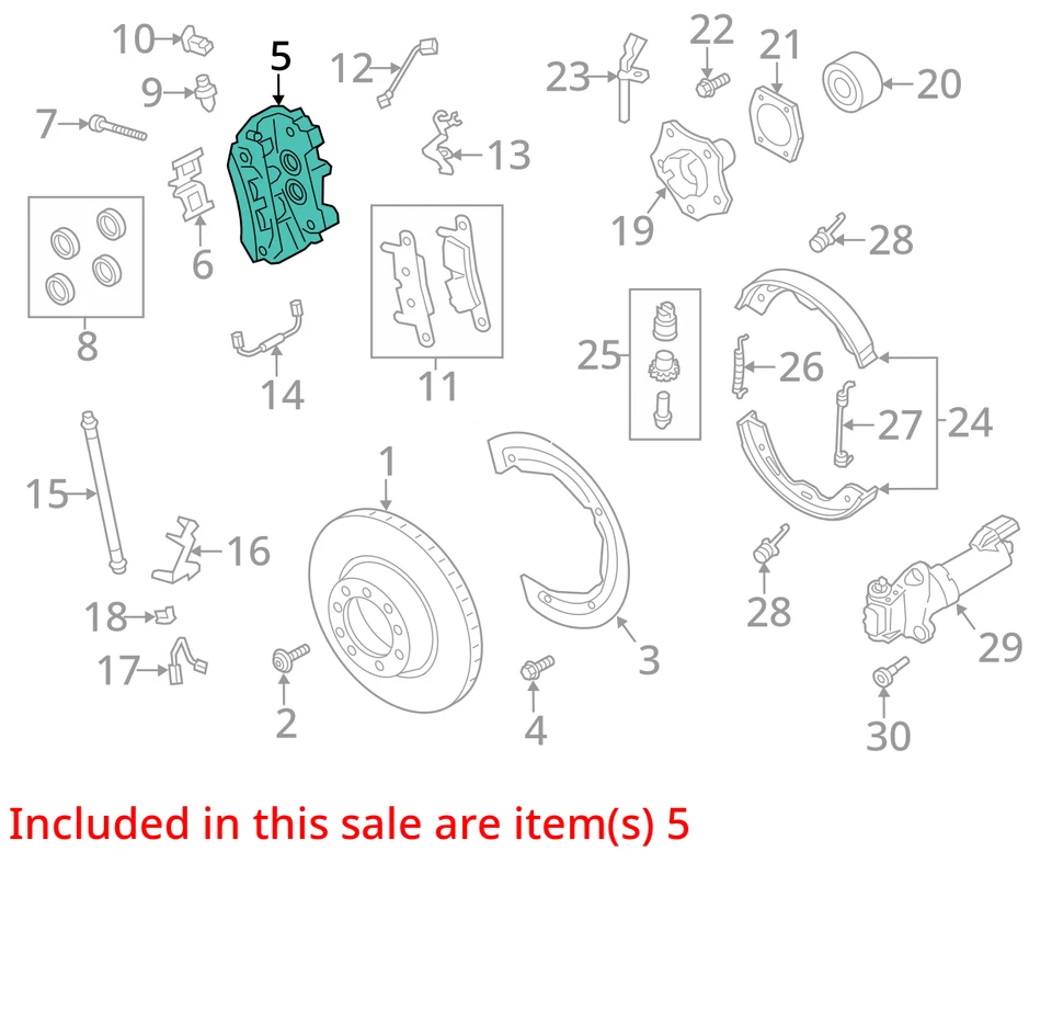 Par de pinzas de freno traseras Brembo rojas OEM usadas Porsche 911 991 2012-2019 Foto 3 de 4