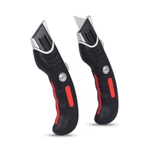 Ergonomic Utility Knife Set | Retractable Box Cutter with Rubber Handle | For...