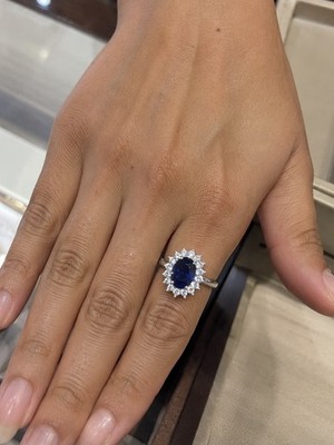 Handmade Natural 2 Ct Blue Sapphire Ring 925 sterling silver size 7.5 adjustable