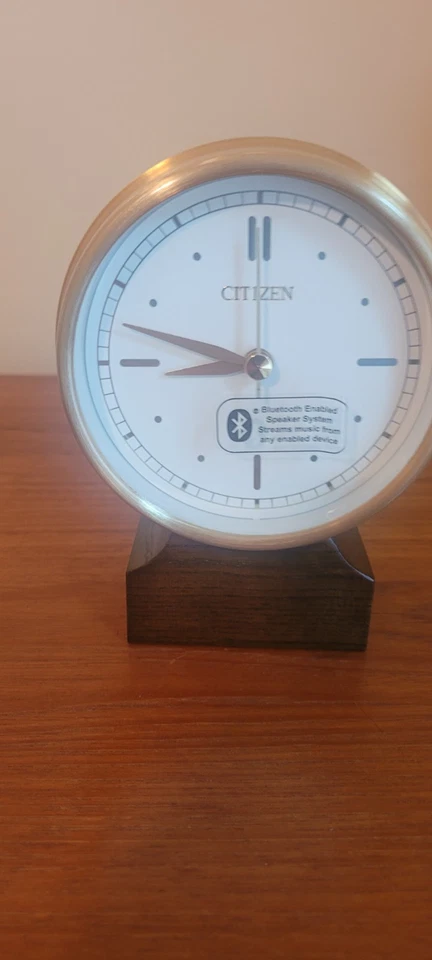 Citizen Clock with Bluetooth Speaker CC3002 Brushed Gold Finish New on Sale - Image 3 of 4