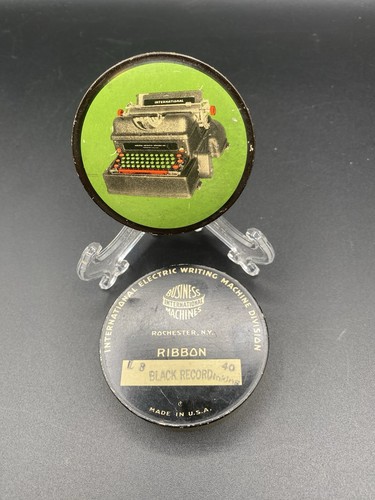 Vintage Typewriter Ribbon Tin Green Collectible Empty