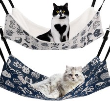 Cat Hammock for Cage Hanging Reversible 2Pack,Pet Bed...