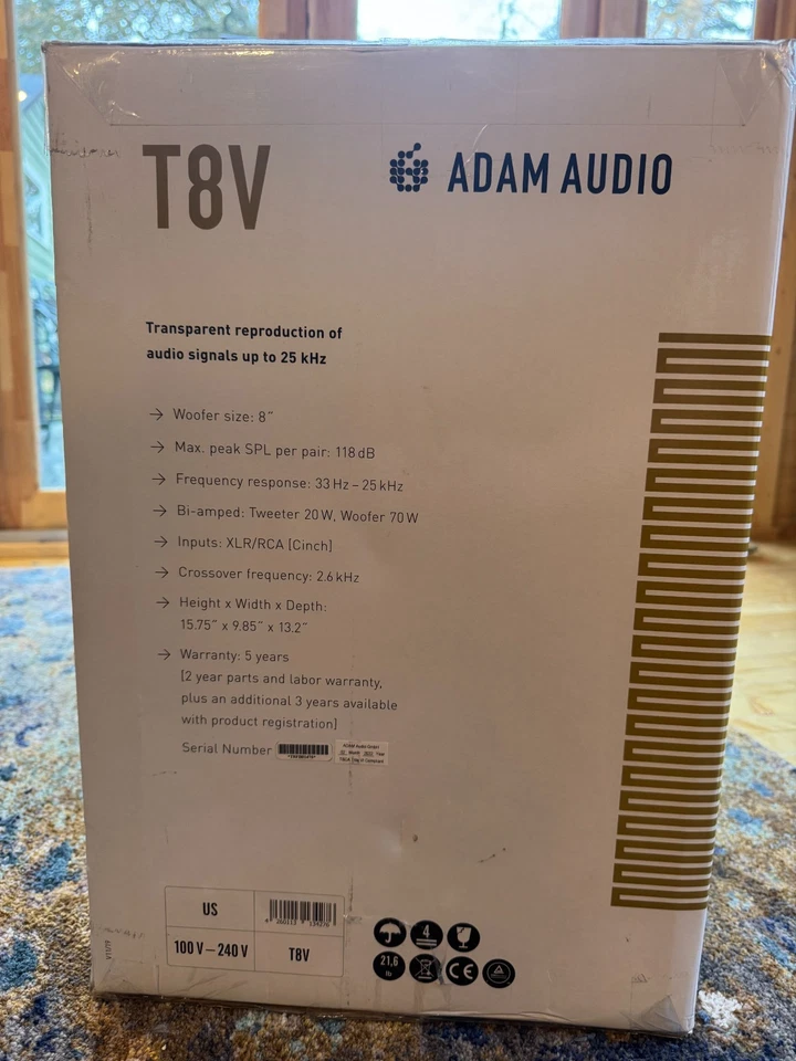 Adam Audio T8V T-Series Active Nearfield Monitor (Single) *NEW UNOPENED* - Image 3 of 3