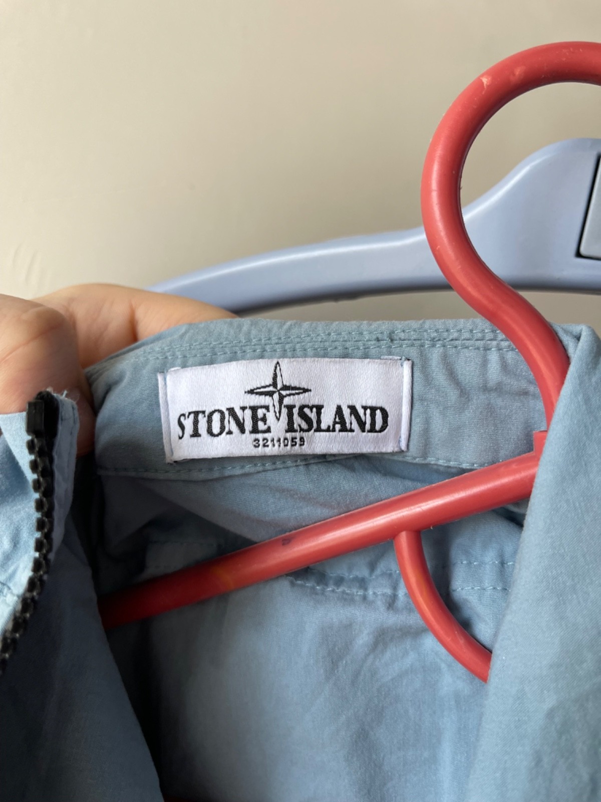 Stone Island Light Jacket Blue Hooded With Badge Size L - product detail image 13