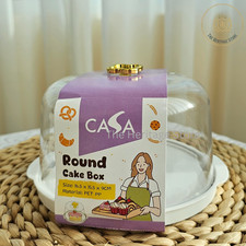 Mini Bundt Cake Container Plastic Round Cake Cupcake Box with Clear Dome Lid
