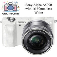 Sony Alpha A5000 Mirrorless Camera with 16-50mm lens 20.1MP Built-in Wi-Fi White