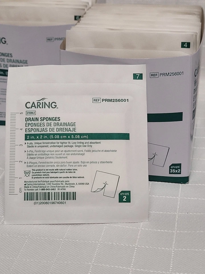 Esponjas de drenaje estériles de cuidado 2" x 2" (4) cajas de 70 esponjas - PRM256001 Foto 4 de 4