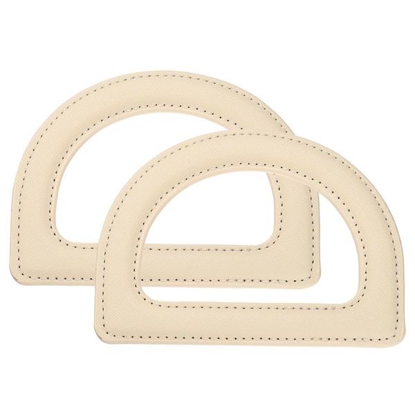 2 StüCk D-Ring Pu Leder Handtaschengriff, Handtaschengriff Ersatz FüR Diy, Beige-image