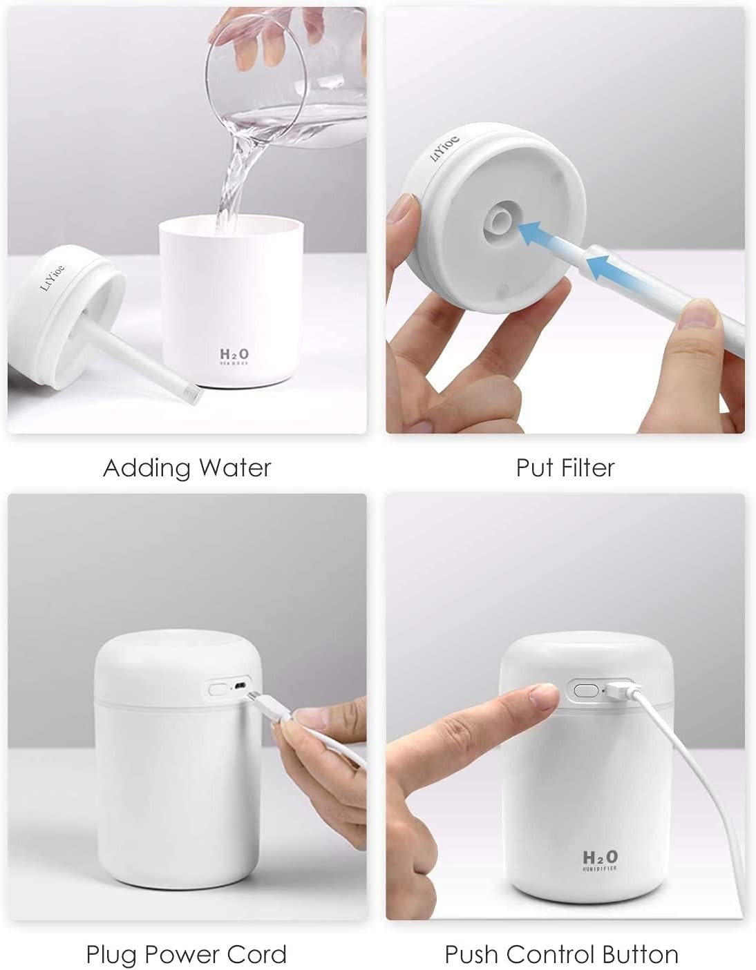 USB Portable Mini Humidifier Car Air Purifier Oil Aroma Diffuser Cool Mist 300ML
