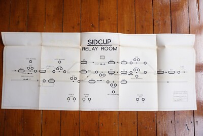 1970 Sidcup Relaisraum Signal Stellwerk Anschlussgleise Bahn Plan Diagramm Karte 