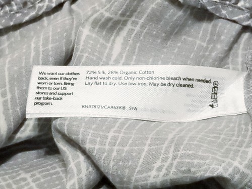 Eileen Fisher Pants Women Size Small Gray White Crop Super Wide Leg Silk (30×23) - Picture 6 of 6