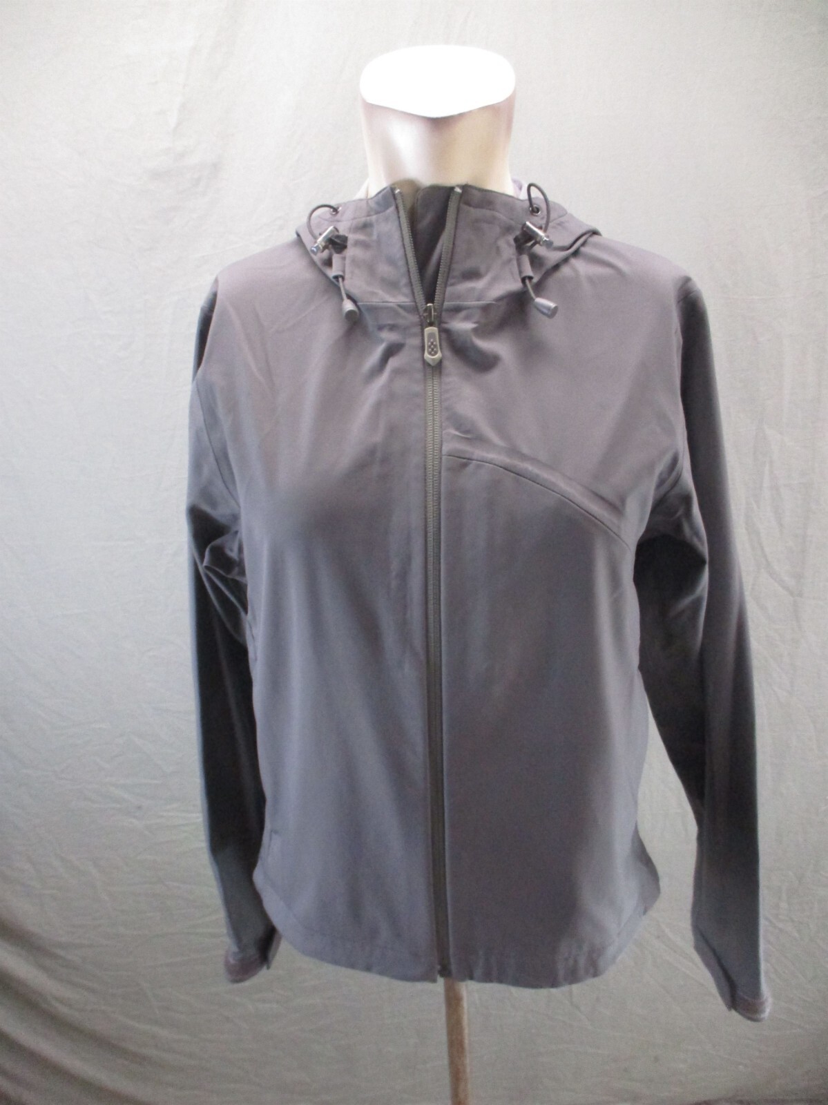 SALOMON taglia M da uomo grigio cerniera intera cappuccio da tasca 3 strati laminato frangivento 907