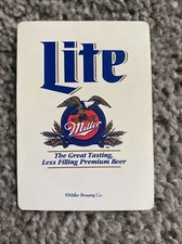 Vintage Single Swap Playing Card Miller Lite Beer Great Taste Less Filling