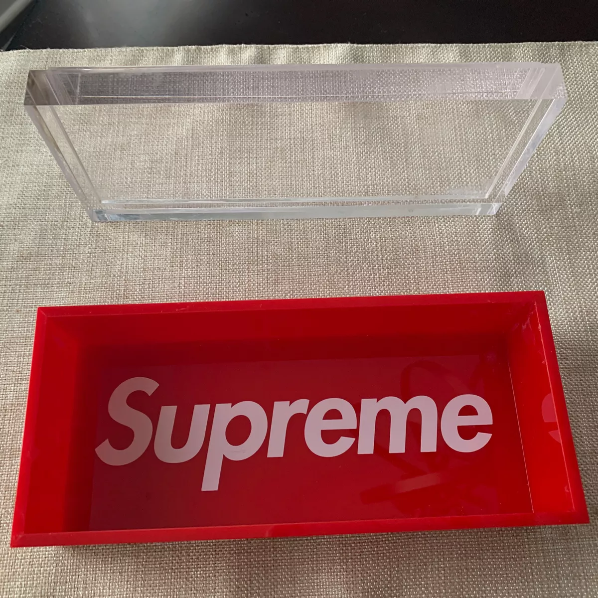 Supreme Clear Red Acrylic Lucite Box FW16