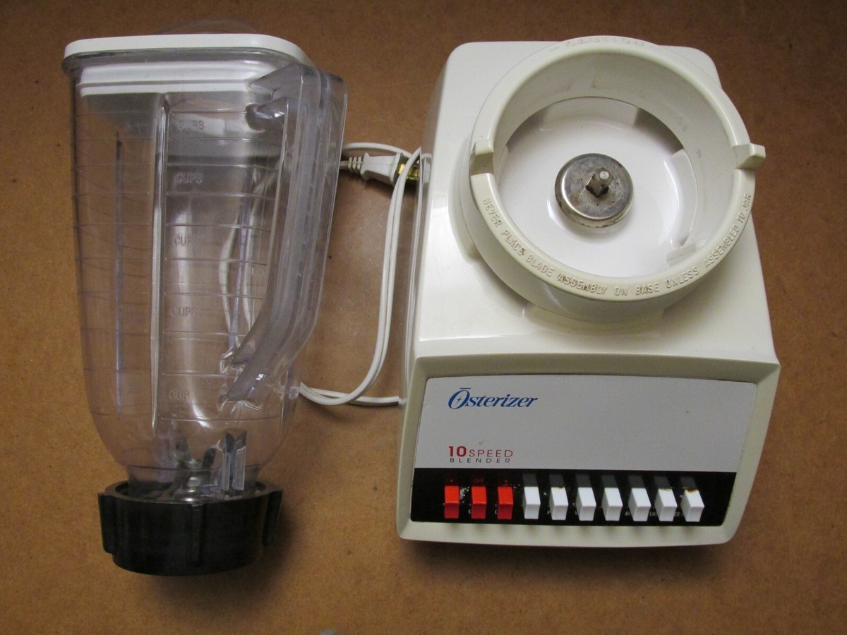 Osterizer blender ブレンダー 年代物ヴィンテージ雑貨　ホワイト Oster Osterizer 10-Speed Blender White/Beige Plastic Pitcher