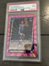 JONATHAN KUMINGA 2021 Panini Donruss Signature Holo Pink Laser Rated RC PSA 9