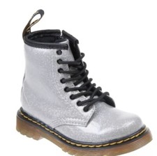 Nearly New Dr. Martens 1460 Glitter Boots Silver Coated Glitter Toddler US 7/UK6