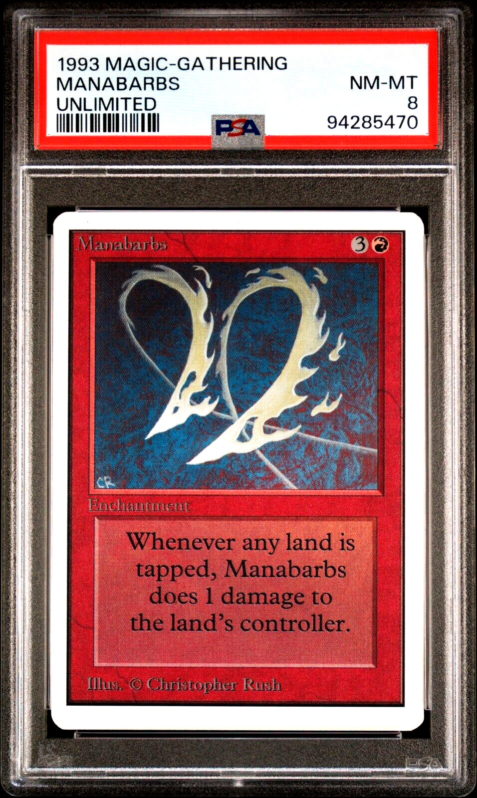 1993 MTG Magic the Gathering Unlimited Manabarbs Vintage Rare PSA 8 NM-MT POP 3