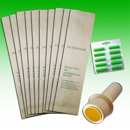 SACCHETTI FOLLETTO VK 117 VK 116 10PZ + BOCCHETTONE VITE PORTASACCHETTO  VORWERK | eBay