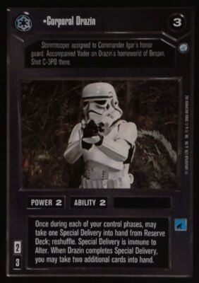 4x  Corporal Drazin - Fixed - 2000 Copyright Ungraded Death Star II Starter Deck