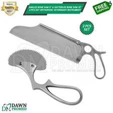 Bone Saw Angled 6" & Satterlee Bone Saw 13” 2 Pcs Set Orthopedic & Vet German Gr