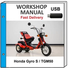HONDA GYRO S TGM50 SERVICE REPAIR SHOP MANUAL USB