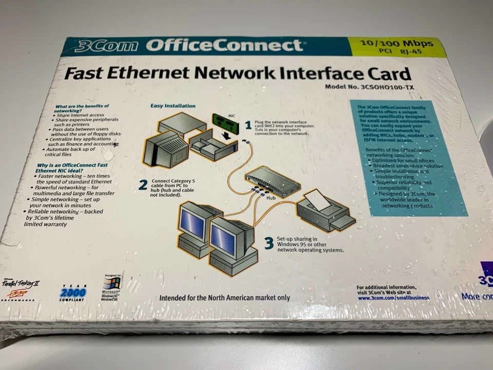 3COM OFFICE CONNECT 3CSOHO100-IX 10/100Mbps FAST ETHERNET NETWORK INTERFACE CARD - Image 2 of 2