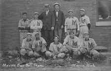 BASEBALL MARION MI RPPC 1907 Vintage Ball Club Jerseys the MARION BASEBALL CLUB