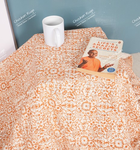 Hand Loom Blanket Boho Block Print Bed Throw Linen with Tassels For Living Home - Picture 27 of 37