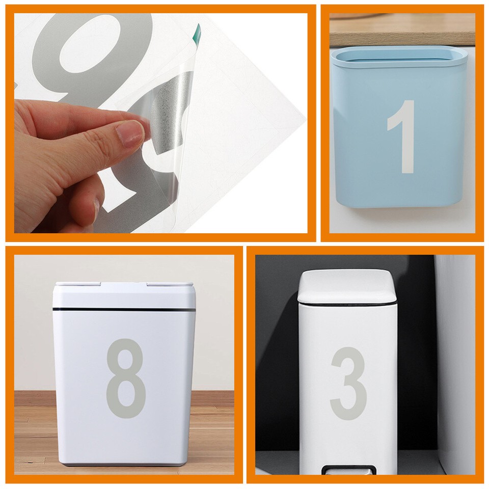6 Sheets Address Numbers for Mailbox Trash Can Stickers Indoor and