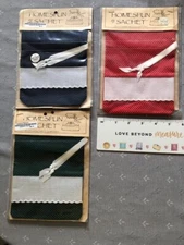 Graph-It Counted 3 Cross Stitch Sachets New in Pkg - red, blue & green polka dot