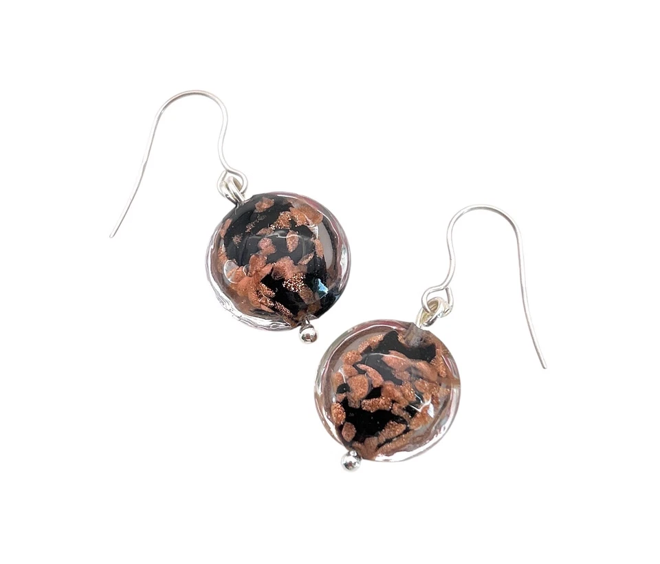 Pendientes de cuentas de vidrio de Murano pendientes cuentagotas hechos a mano pendientes de cuentas de vidrio (MGE20) Foto 4 de 4