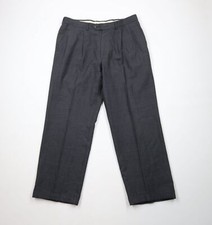 Vintage 90s Streetwear Mens 36x30 Wool Blend Pleated Cuffed Wide Leg Chino Pants