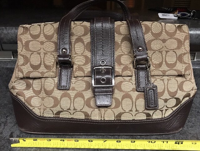 Coach Signature Hampton Flap Bag G0894-F12644 Satchel/Carryall EXC+ | eBay