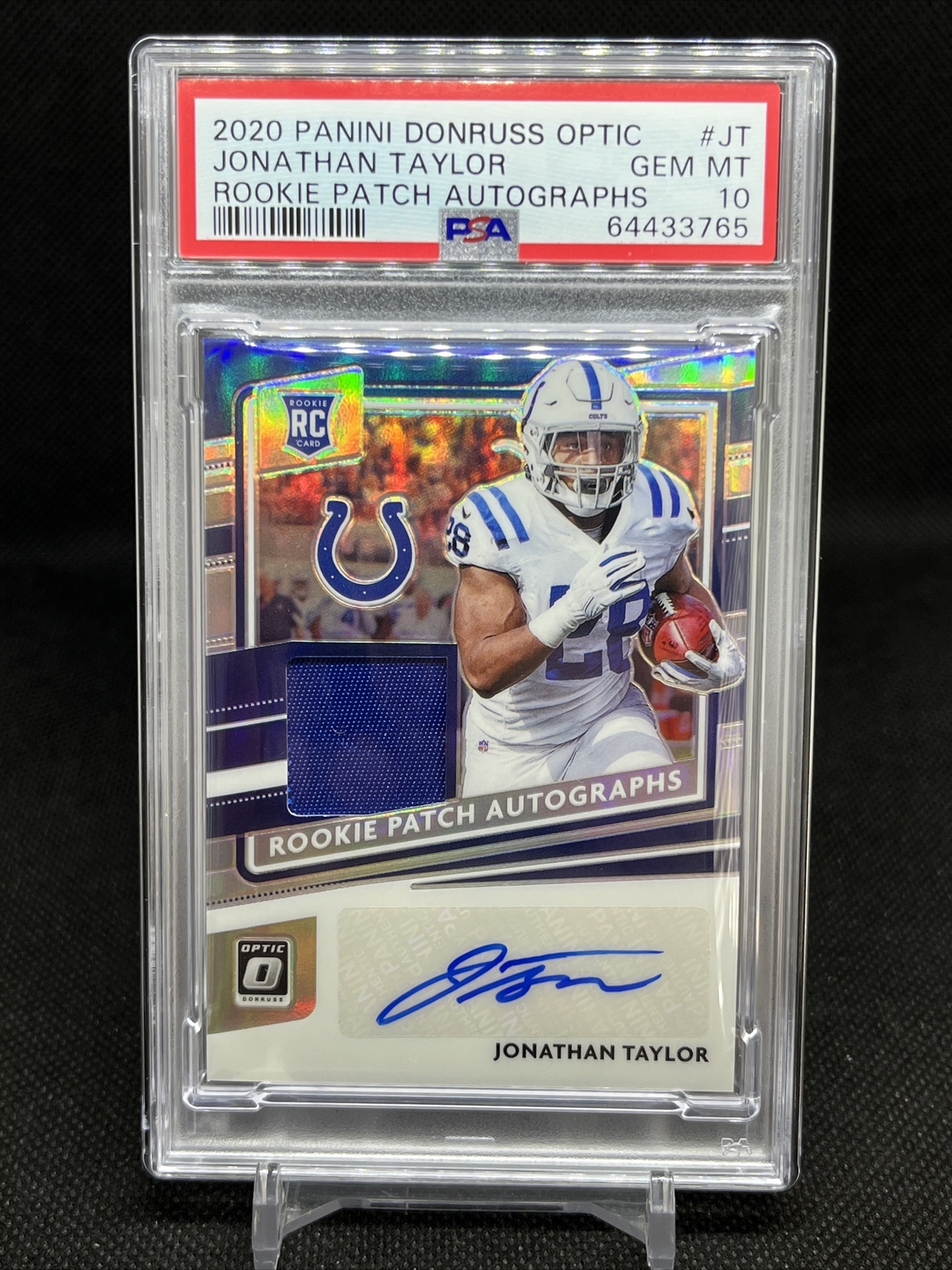 Jonathan Taylor Panini Donruss Optic Rookie Patch Autographs #JT Base