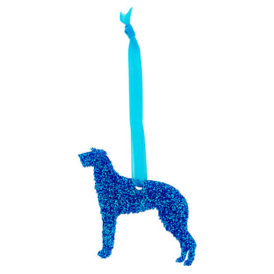 Scottish Deerhound Hund Glitzer Weihnachtsdeko - 11 Farben zur Auswahl.
