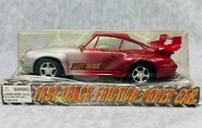         Fast Track Friction Power Car Porse Red and Grey 8"        