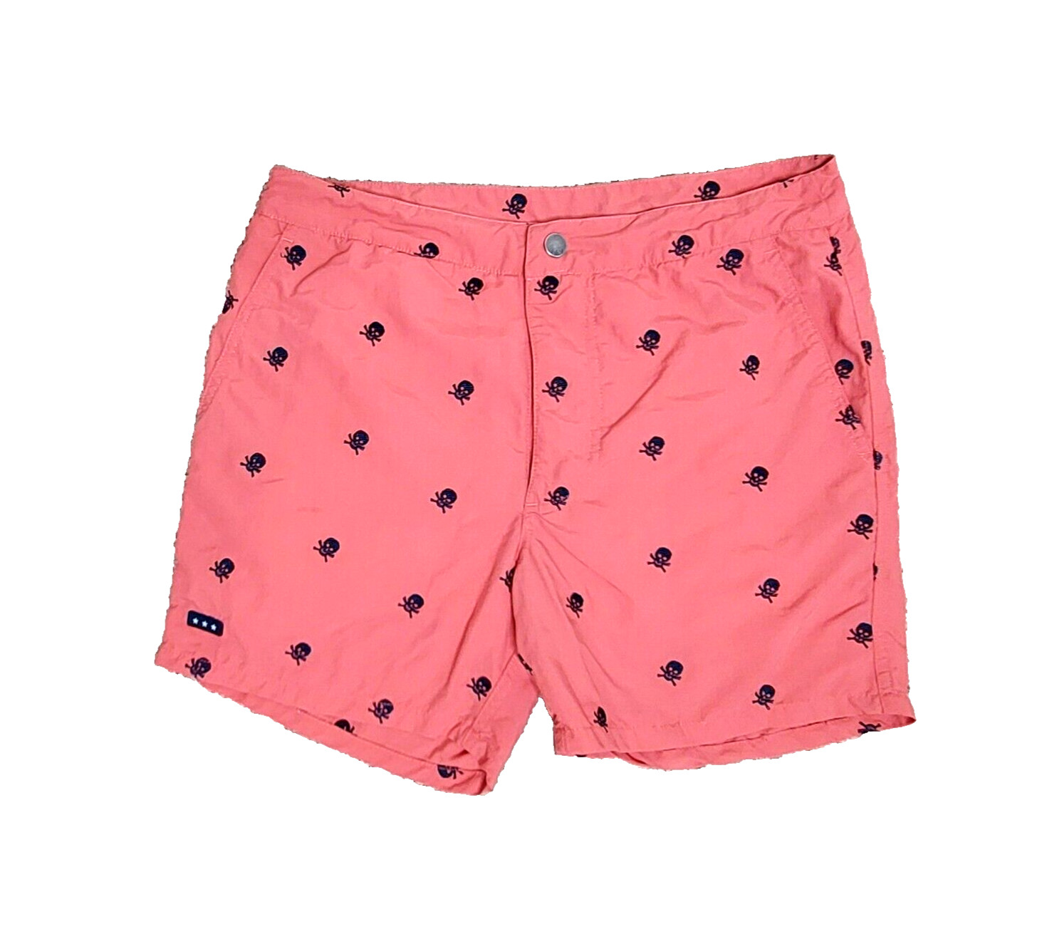 *RARE* Size 31 - JOHN VARVATOS Mens Shorts Embroidered Skulls Swim Trunks Lined
