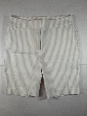 ATTYRE Petite Men's Ivory Striped Bermuda Shorts. Size 14P