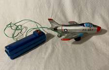 Japan Louis Marx Tin Litho USAF Fighter Jet Working Battery-op K-83