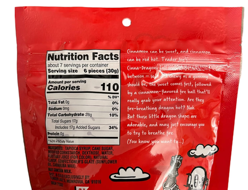 2 pack Trader Joes Cinna-Dragons Cinnamon Soft & Chewy Gummy Candy 7 oz each NEW - Picture 6 of 7