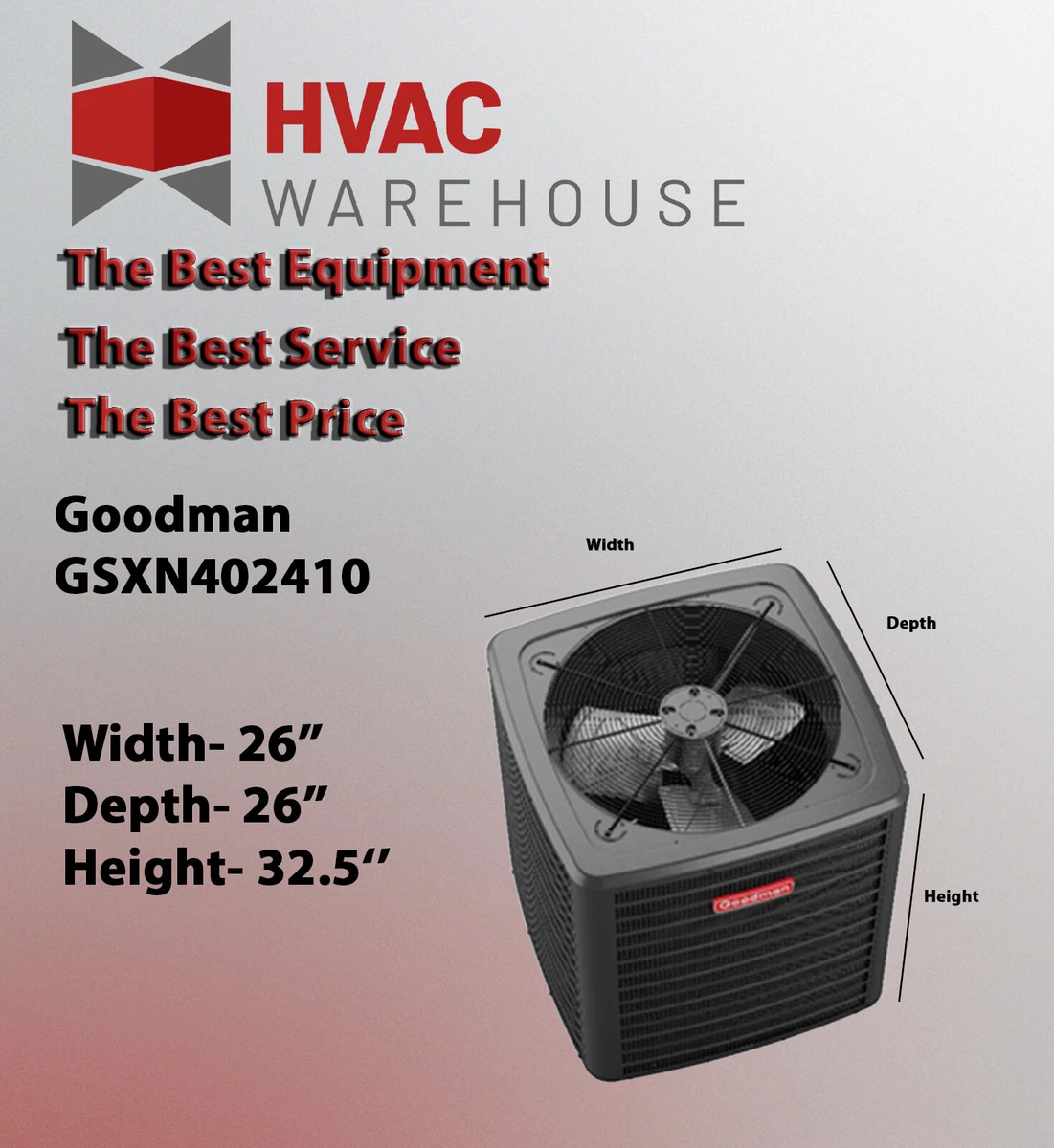 2 Ton 14.5 SEER2 Goodman AC Split System GSXN402410 (Not a Heat Pump) | eBay