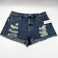 Pacsun High Rise Festival Distressed Denim Jean Shorts Medium Wash Size 29 NWT