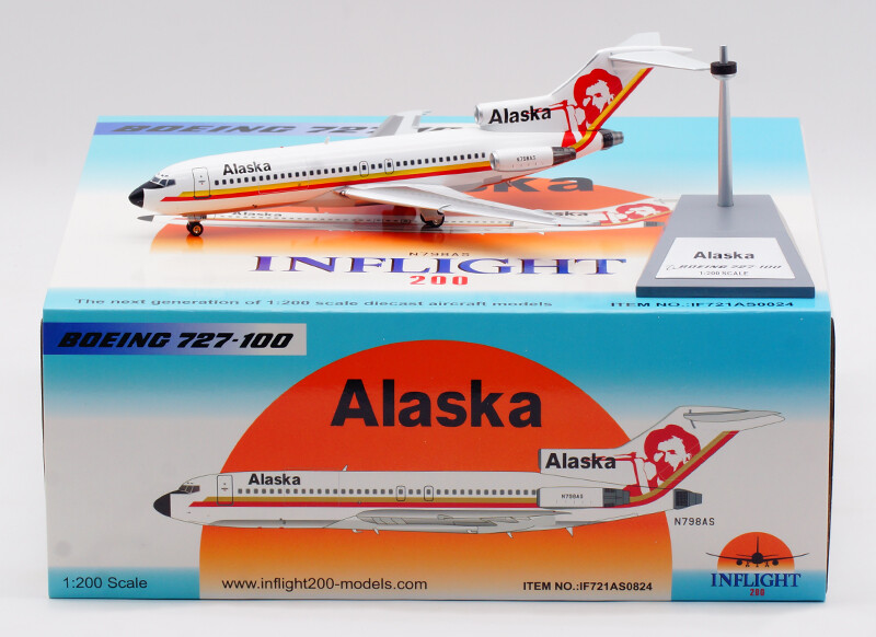 Alaska Boeing 727-200 1/200スケール 1:200 InFlight Alaska BOEING 727-100 Airplane Plane Diecast
