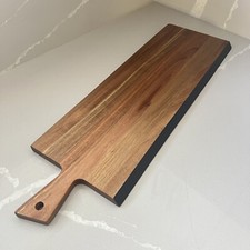 Large Charcuterie Cutting Serving Board Acacia Or Walnut Wood Black Edge