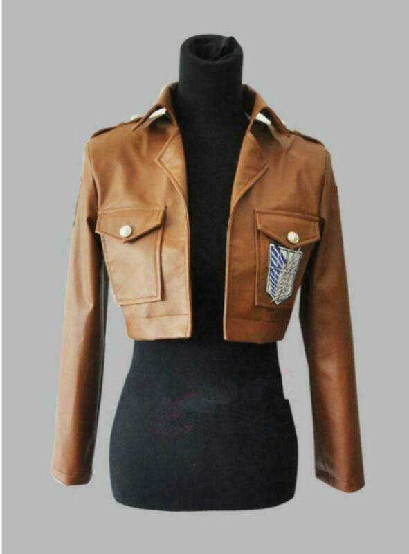 New Attack on Titan Eren Jaeger Leather Jacket Coat Cosplay free