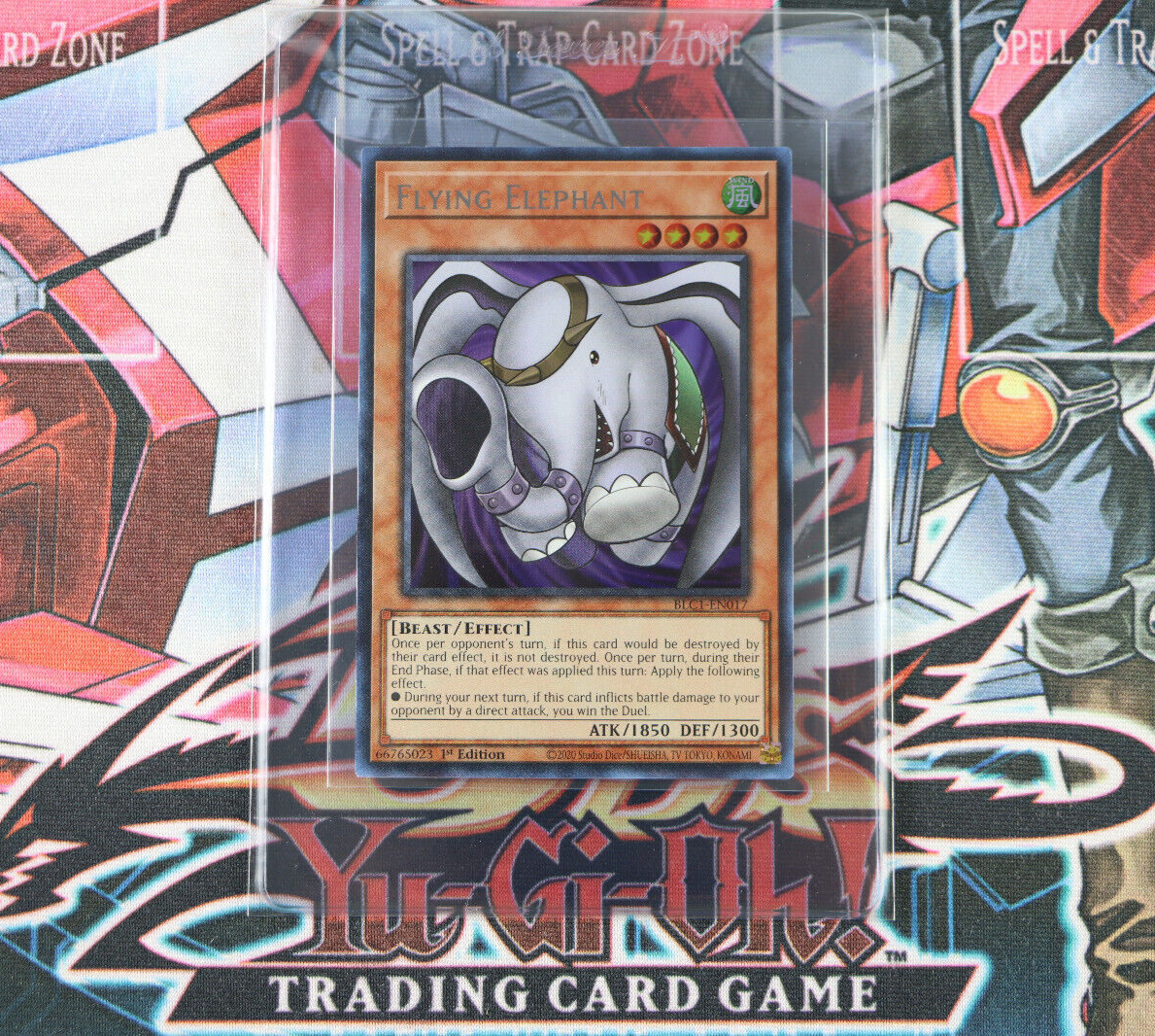 elephant yugioh card YuGiOh Flying Elephant BLC1-EN017 1st Edition Silver Ultra Rare