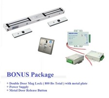 Electromagnetic Lock - Double Door  400 lbs x 2  Pkg  Power Supply Accessary